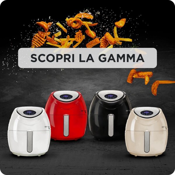 Ariete Friggitrice ad Aria Capacit 7 Litri Potenza 1800 Watt con Timer e Termostato Regolabile colore Beige - 00C461802AR0 Airy Fryer XXL