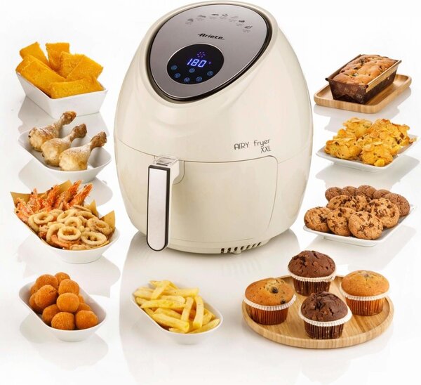 Ariete Friggitrice ad Aria Capacit 7 Litri Potenza 1800 Watt con Timer e Termostato Regolabile colore Beige - 00C461802AR0 Airy Fryer XXL