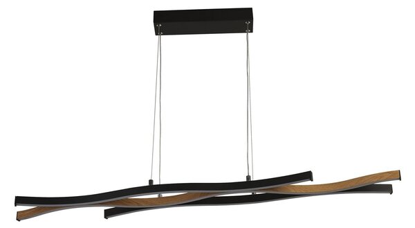 Lampadario Moderno Fioritura Acciaio Nero Alluminio Led 38W 2300 - 3000 - 4000K