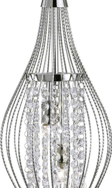 Lampadario Classico Razzo Acciaio Cromo Vetro 2 Luci G9