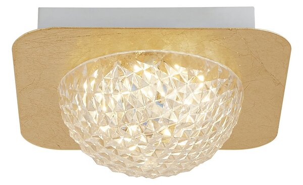 Plafoniera Contemporanea Celestia Acciaio Oro Policarbonato Bianco Led 6,5 3000K