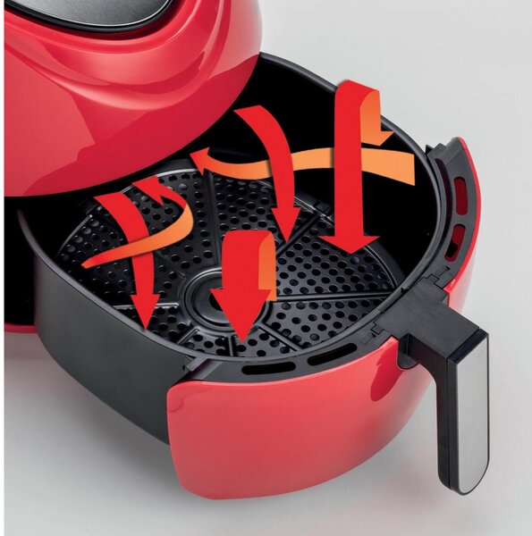 Ariete Friggitrice ad Aria Capacit 7 Litri Potenza 1800 Watt con Timer e Termostato Regolabile colore Rosso - 00C461801AR0 Airy Fryer XXL