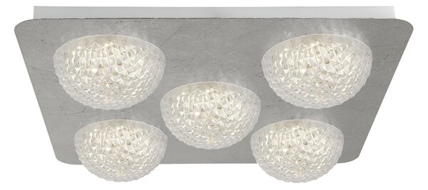 Plafoniera Celestia Acciaio Argento Policarbonato Bianco Led 6,5W 3000K