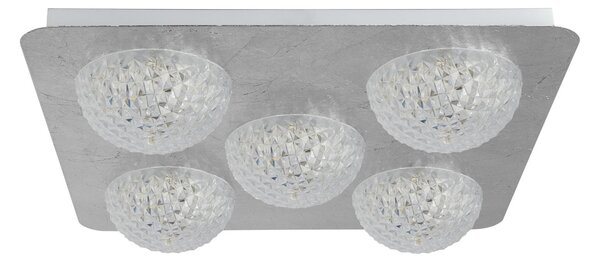 Plafoniera Celestia Acciaio Argento Policarbonato Bianco Led 6,5W 3000K