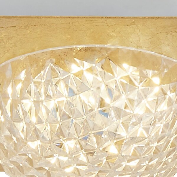 Plafoniera Contemporanea Celestia Acciaio Oro Policarbonato Bianco Led 6,5 3000K