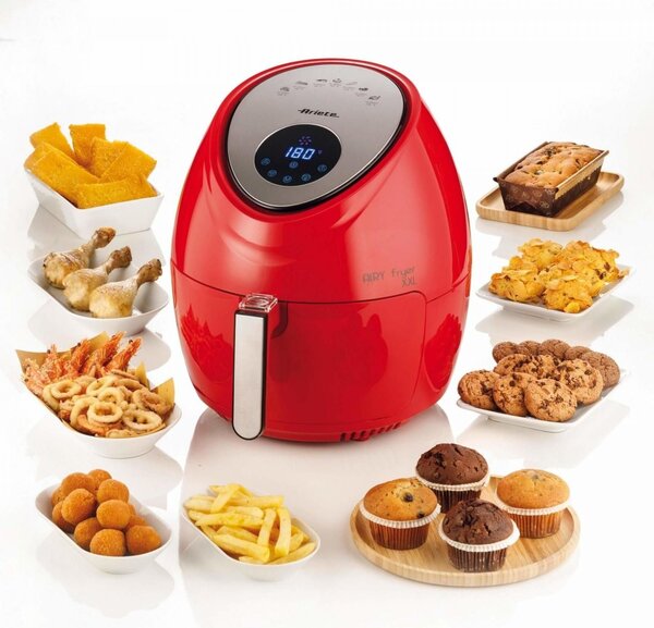 Ariete Friggitrice ad Aria Capacit 7 Litri Potenza 1800 Watt con Timer e Termostato Regolabile colore Rosso - 00C461801AR0 Airy Fryer XXL