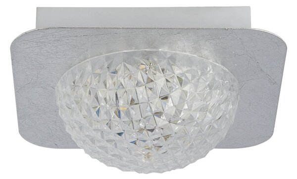 Plafoniera Celestia Acciaio Argento Policarbonato Trasparente Led 6,5W 3000K
