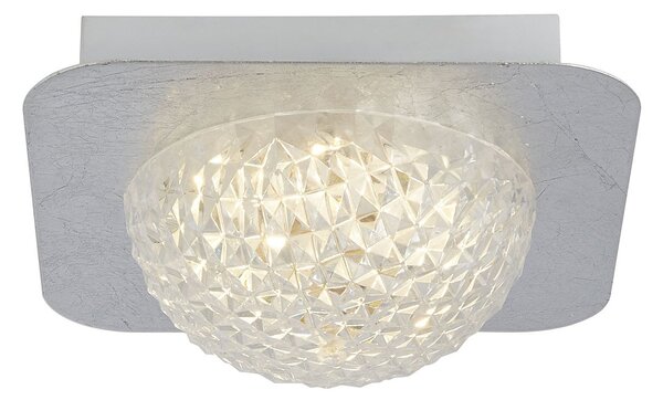 Plafoniera Celestia Acciaio Argento Policarbonato Trasparente Led 6,5W 3000K
