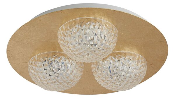 Plafoniera Celestia Acciaio Oro Policarbonato Trasparente Led 6,5W 3000K
