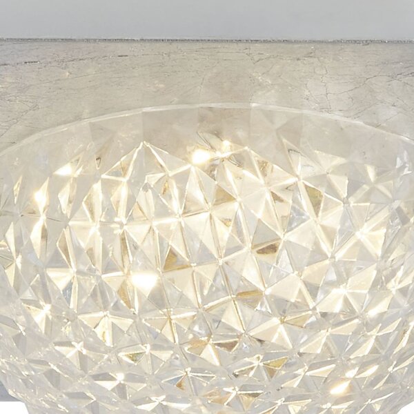 Plafoniera Celestia Acciaio Argento Policarbonato Trasparente Led 6,5W 3000K