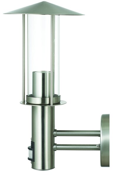 Apparecchio di illuminazione da parete in acciaio inossidabile, con sensore di movimento. Lampada da parete esterna, ideale per giardino e aree esterne. Lampada da giardino