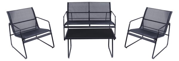 Set da salotto 4 pezzi per giardino esterno gruppo di sedute panca tavolo da giardino sedie