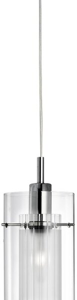 Lampadario Contemporaneo Duo 1 Acciaio Cromo 3 Luci E14