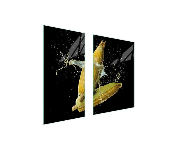 Piastre copri fornelli 2 pezzi 75x52 Copri piano cottura in Vetroceramica tagliere in vetro nero