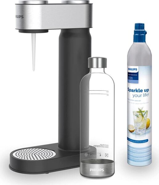 Philips Gasatore Acqua Capacit 1 Litro + 1 Bottiglia in PET senza BPA colore Nero - ADD4901BK