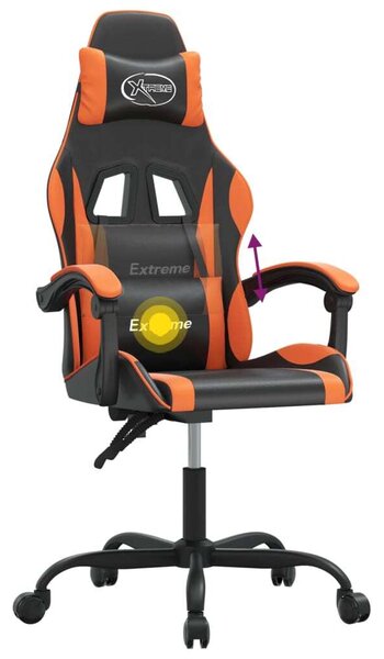 VidaXL Sedia da gioco girevole in ecopelle nera e arancione