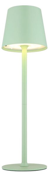 Lampada da tavolo a LED, verde pallido, dimmer touch, batteria integrata, grado di protezione IP44, altezza 36 cm