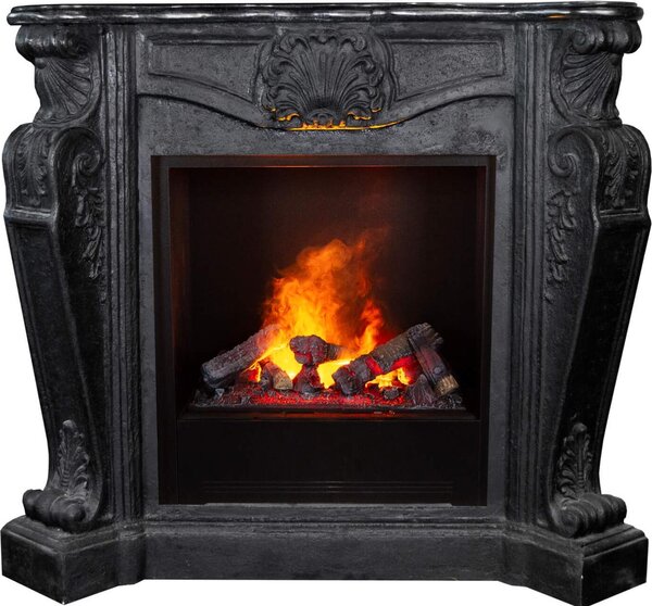 Caminetto a vapore acqueo Xaralyn - Louis EC6-B - pietra naturale bianca - con telecomando - caminetto elettrico Opti-Myst - camino da incasso incluso - caminetto decorativo