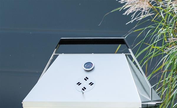 THÜROS cofano per barbecue con termometro per superficie di griglia 40x60cm in acciaio inox