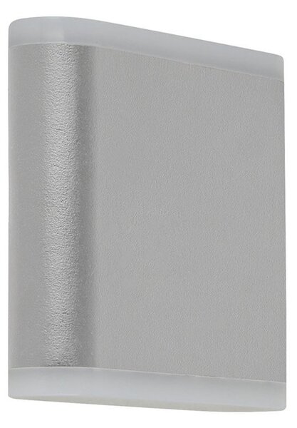 Applique Esterno Stratford Alluminio Grigio Policarbonato Bianco Led 7,74W 4000K