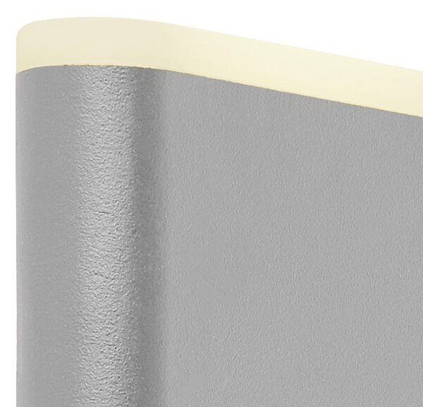 Applique Esterno Stratford Alluminio Grigio Policarbonato Bianco Led 7,74W 4000K