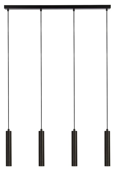 Lampadario Contemporaneo Dulwich Acciaio Nero 4 Luci E27