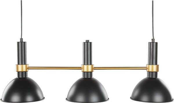 BELIANI Lampada a sospensione in metallo nero/oro 107 cm 3 luci tonalità tonda design retrò tradizionale sala da pranzo soggiorno