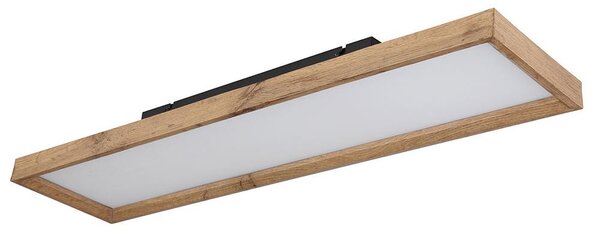 Plafoniera LED, effetto legno, CCT, casa di campagna, opale, L 80cm