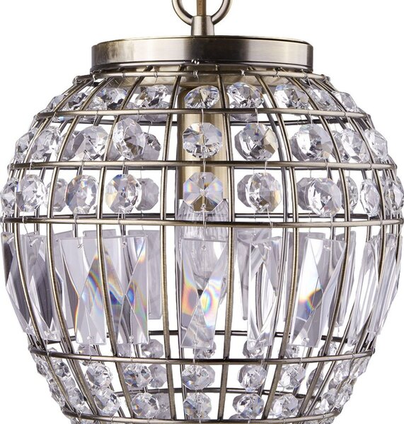 Sospensione Classico Ananas Acciaio Ottone Vetro 1 Luce E14
