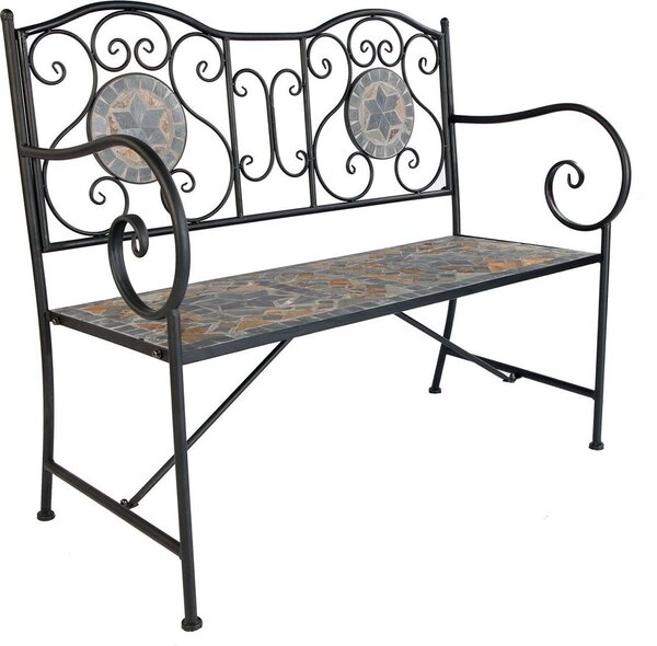 Panchina da giardino LEX con mosaico 108 x 55 x 92 cm
