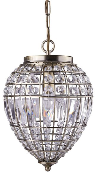 Sospensione Classico Ananas Acciaio Ottone Vetro 1 Luce E14