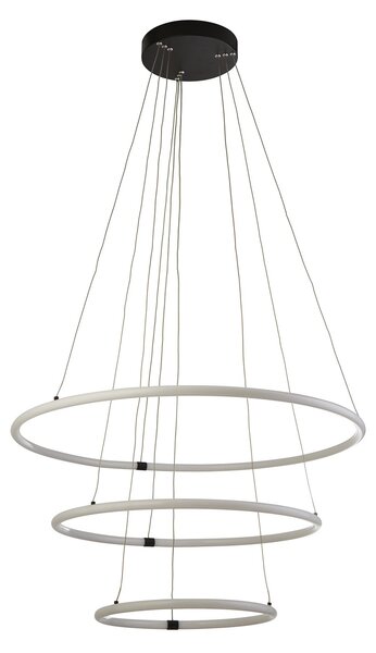 Lampadario Moderno Revolve Acciaio Bianco Policarbonato Nero Led 59,81W 3000K