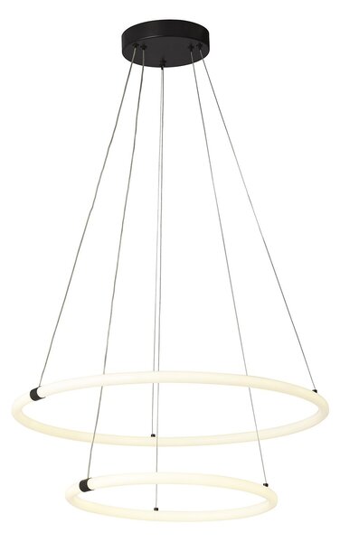 Lampadario Moderno Revolve Acciaio Bianco Policarbonato Nero Led 28,24W 3000K