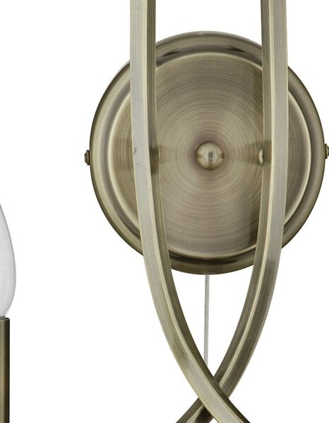 Applique Industrial-Nordico Ascona Acciaio Ottone Vetro 2 Luci E14