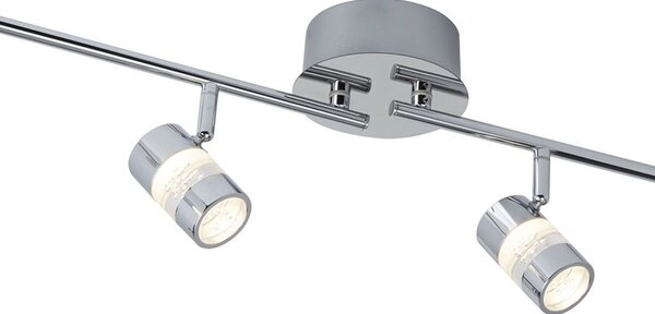 Plafoniera Contemporanea Bolle Acciaio Cromo Policarbonato Led 21,2W 3000K