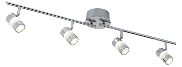Plafoniera Contemporanea Bolle Acciaio Cromo Policarbonato Led 21,2W 3000K