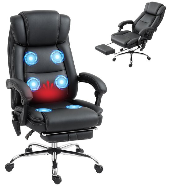 Sedia da ufficio ergonomica HOMCOM con funzione massaggio e poggiapiedi