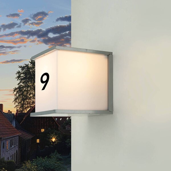 Lampada da parete per esterni in alluminio 16,5 cm di larghezza IP54 grigio bianco E27 lampada da parete angolare per esterni