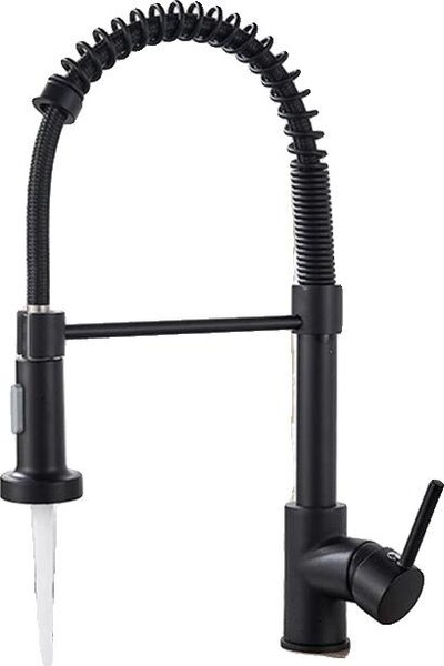 Rubinetto da cucina, funzione spray estraibile, rotazione a 360 gradi, nero A