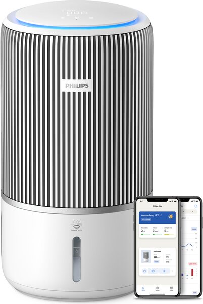 Philips Purificatore d'Aria Umidificatore Filtro HEPA Adatto per Stanze fino a 78 m2 colore Bianco - AC3420/10 PureProtect Water serie 3400