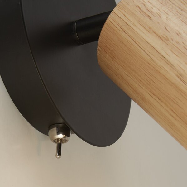Applique Industrial-Nordico Spinoso Acciaio Nero Marrone 1 Luce E27