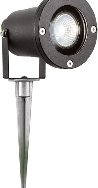 Faretto Da Esterno Moderna Spikey Alluminio Nero Vetro 1 Luce Gu10