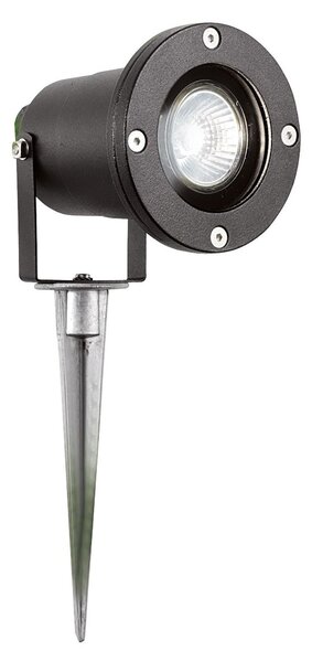 Faretto Da Esterno Moderna Spikey Alluminio Nero Vetro 1 Luce Gu10