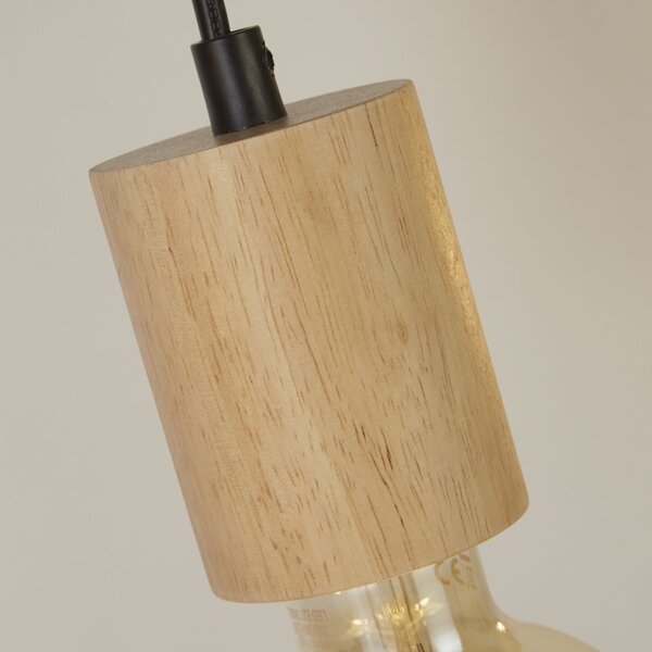 Lampadario Lineare Industrial-Nordico Spinoso Acciaio Nero Marrone 5 Luci E27