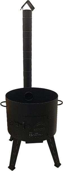 Utschak per stufa Kasan 22 L in acciaio 2 mm Ø 52 cm con canna fumaria