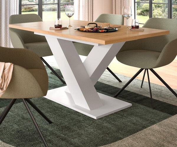 Tavolo da pranzo "Home-X" Artisan in rovere e bianco, tavolo da cucina allungabile da 150 a 190 cm