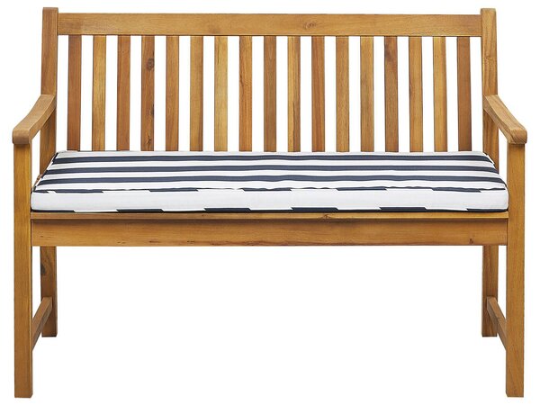 Panca da giardino BELIANI, imbottitura blu marino, legno di acacia, 120 cm, stile rustico, ideale per giardino, balcone e terrazza