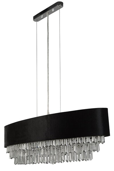 Lampadario Contemporaneo Fascino Acciaio Cromo Tessuto 8 Luci G9