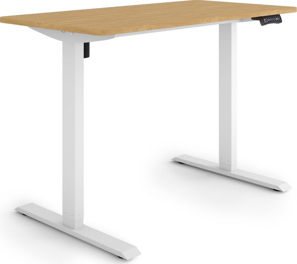 ESMART Germany ETX-121WBA 120 x 60 cm Decorazione in bambù Scrivania ergonomica in piedi/seduta Regolabile elettricamente in altezza in modo continuo 73,5 - 123,5 cm 3x memoria Promemoria attività Avvio/arresto graduale Montaggio rapido