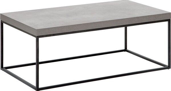Tavolino BELIANI piano in cemento, struttura rettangolare in metallo nero 100 x 60 cm per il soggiorno in stile industriale